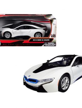 2018 BMW i8 Coupe Metallic White with Black Top 1/24 Diecast Model Car by Motormax 79359w