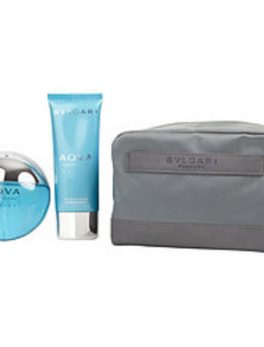 Bvlgari Aqua Marine Edt Spray 3.4 Oz and Aftershave Balm 3.4 Oz and Pouch For Men