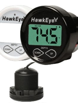 HawkEye DepthTrax 1BX In-Dash Digital Depth and amp; Temp Gauge - Thru-Hull