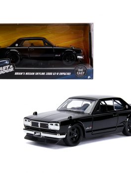Brian's Nissan Skyline 2000 GT-R (KPGC10) Black Fast and Furious Movie 1/32 Diecast Model Car by Jada 99602