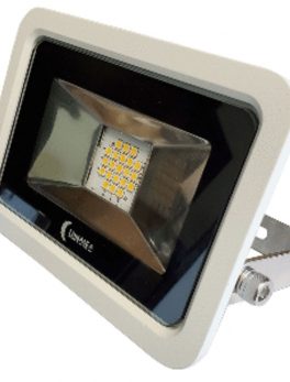 Lunasea 10W Slimline LED Floodlight, 120VAC Only, Cool White, 1200 Lumens, 3 and #39; Cord - White Housing