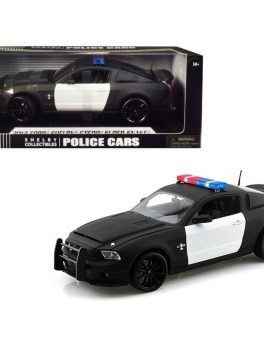 2012 Ford Shelby Mustang GT500 Super Snake Unmarked Police Car Black/White 1/18 Diecast Model Car by Shelby Collectibles SC462