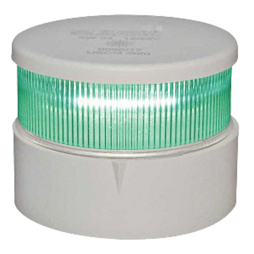Aqua Signal Series 34 All-Round Mast Mount Light - Green LED - White Housing