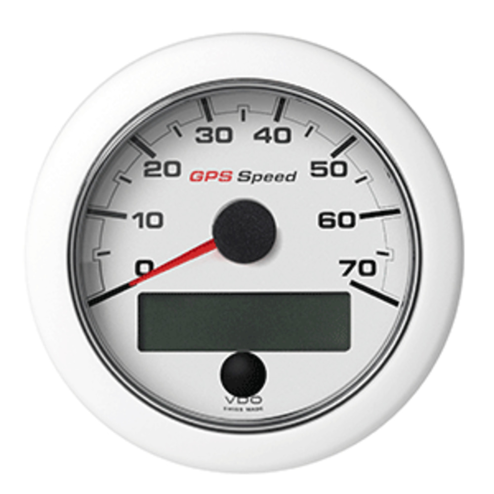 VDO Marine 3-3/8" (85mm) OceanLink GPS Speedometer (0-70 KN/MPH/KMH) - White Dial and amp; Bezel