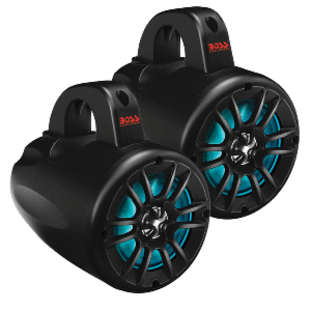 Boss Audio 4" Amplified Wake Tower Multi-Color Illuminated Speakers - Black