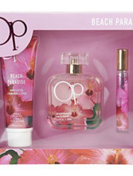 Op Beach Paradise Eau De Parfum Spray 3.4 Oz and Body Lotion 4 Oz and Eau De Parfum Spray .34 Oz Mini For Women