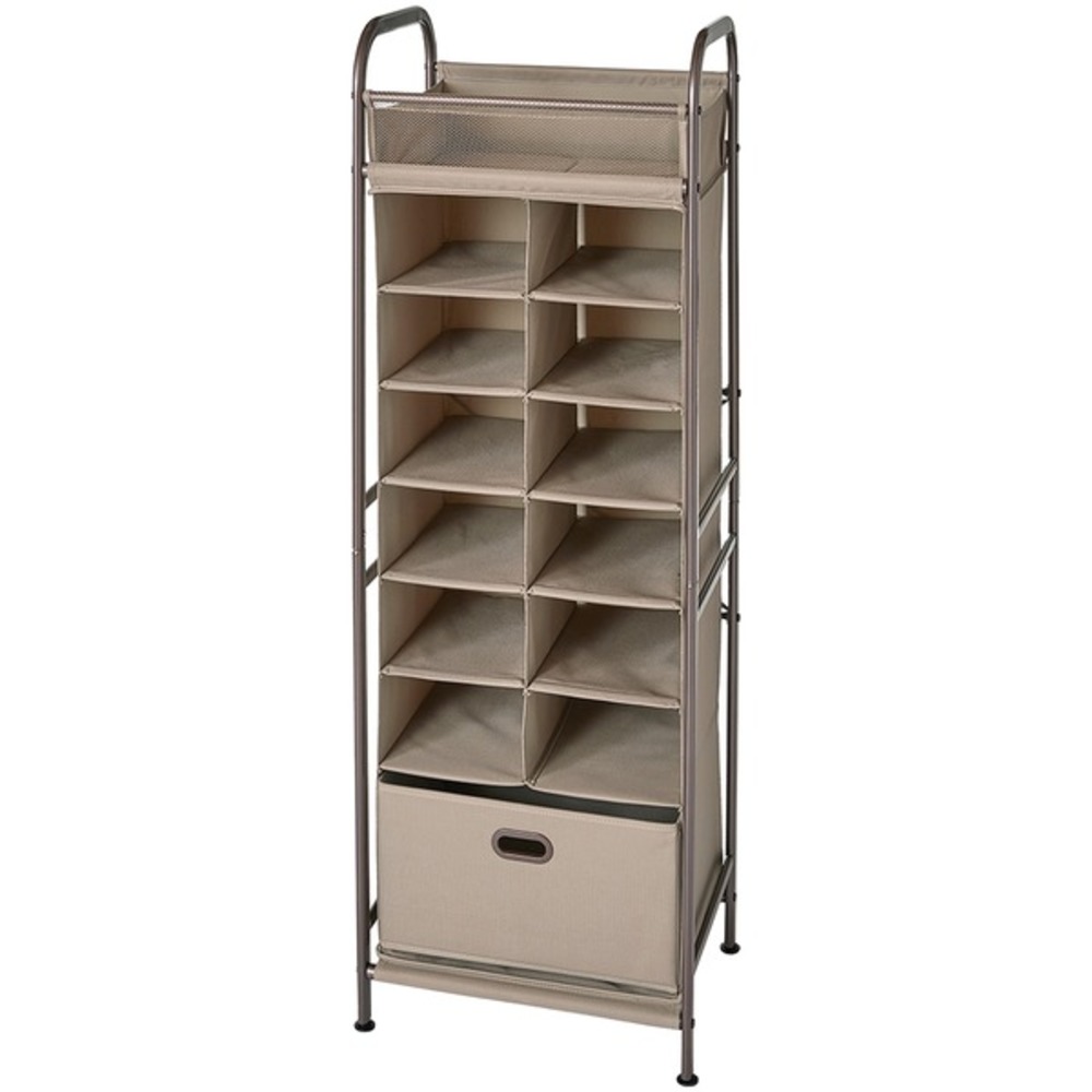 neatfreak NFC05123 A69A8A-001 Vertical 12-Cubby Shoe Storage Organizer with Bin Drawer