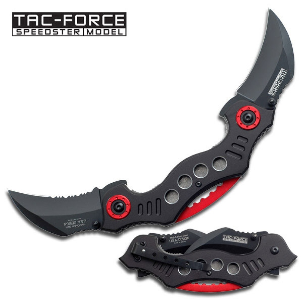 Tac-Force Dual Karambit Blades 2.5 in Black Aluminum Handle