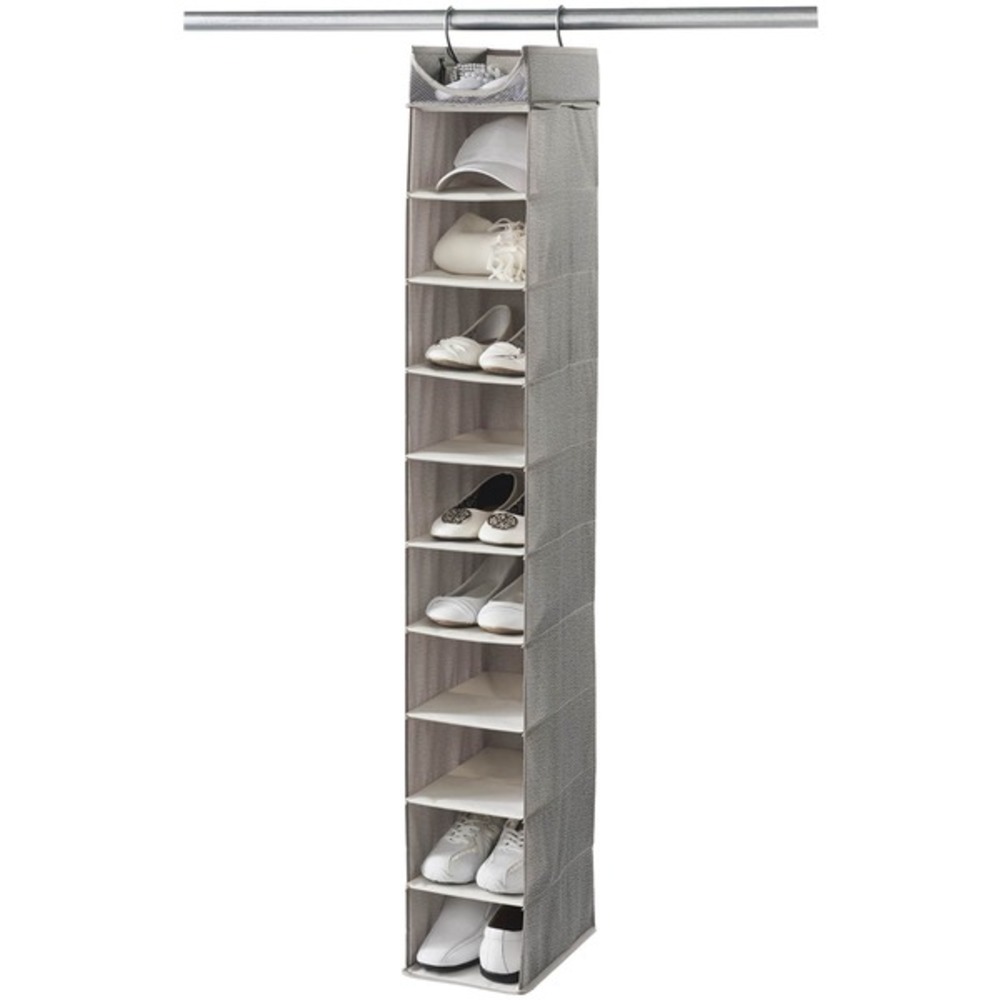 neatfreak 07751 PAT072-004 Harmony Twill Collection Hanging 10-Shelf Closet Organizer with Top Shelf
