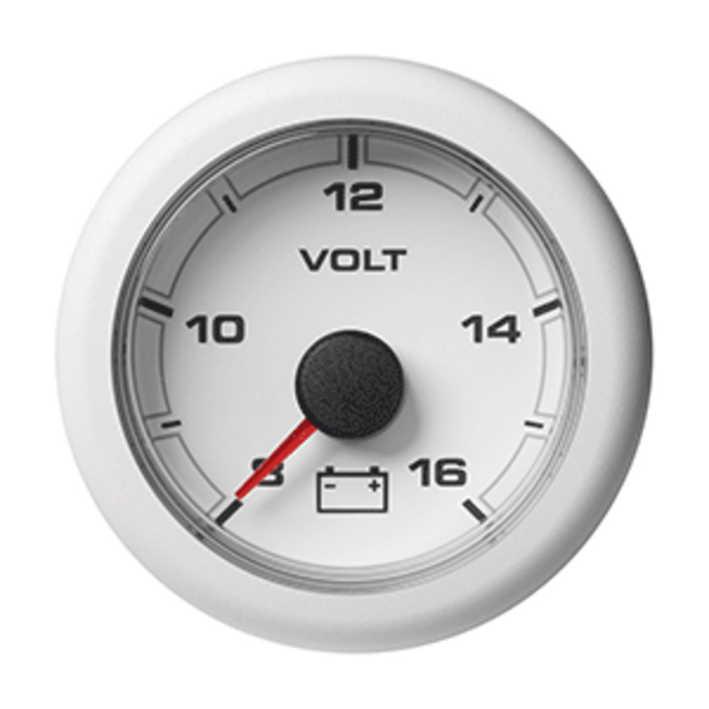 VDO Marine 2-1/16" (52mm) OceanLink Battery Voltage Gauge - 8 to 16V - White Dial and amp; Bezel