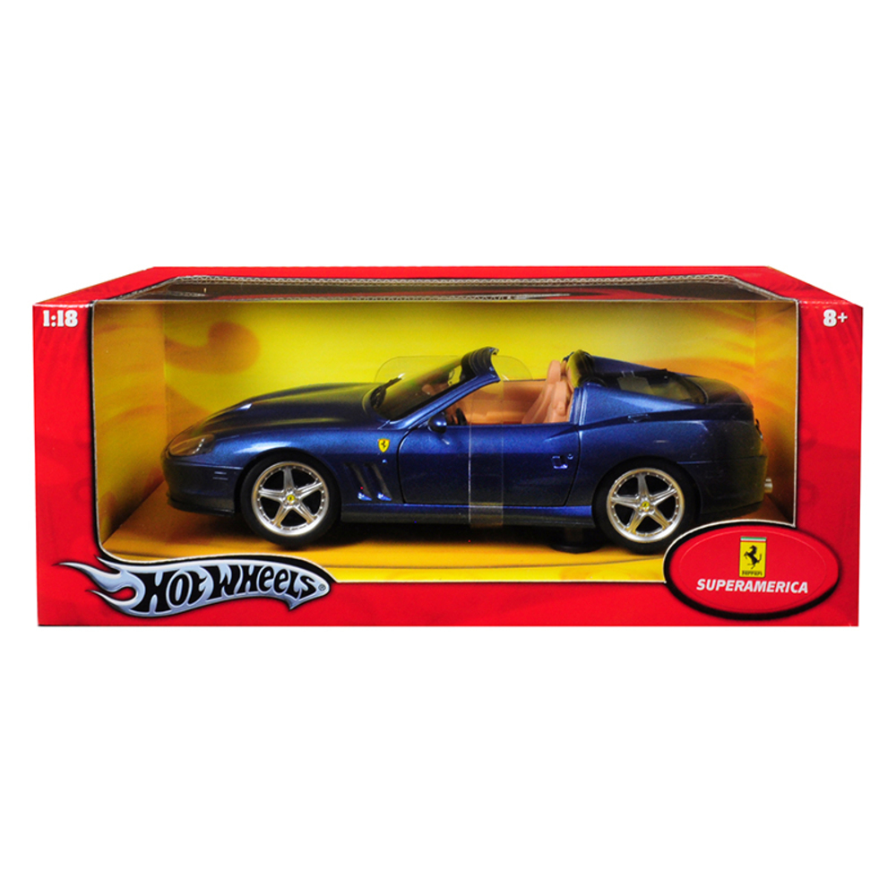 Ferrari Super America Blue 1/18 Diecast Model Car by Hotwheels J2872