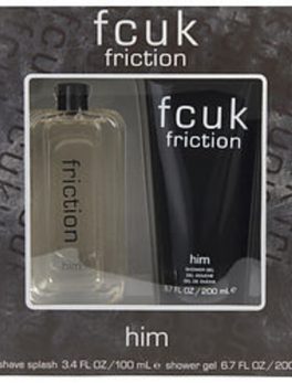 Fcuk Friction Aftershave Splash 3.4 Oz and Shower Gel 6.7 Oz For Men