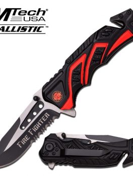 MTech Assisted 3.5 in Blade Black-Red Aluminum Handle