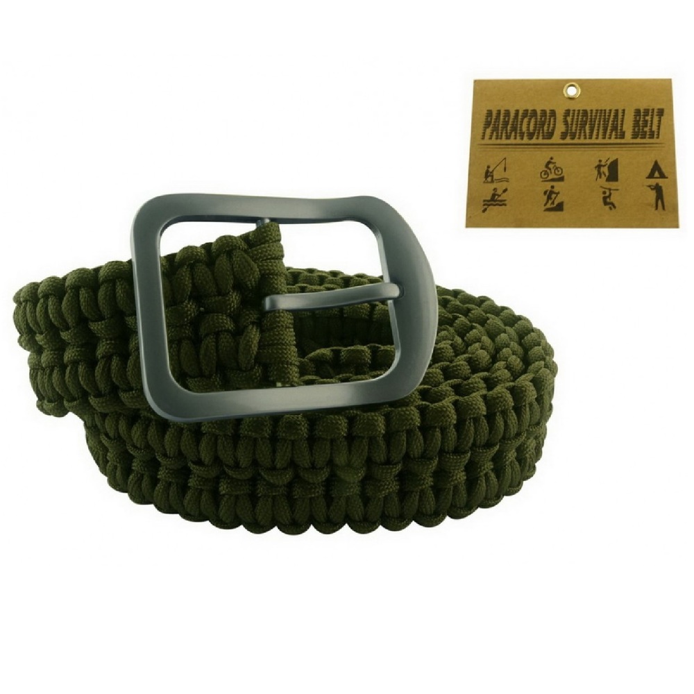 Impulse Product Paracord Belt with Steel Buckle Olive Green