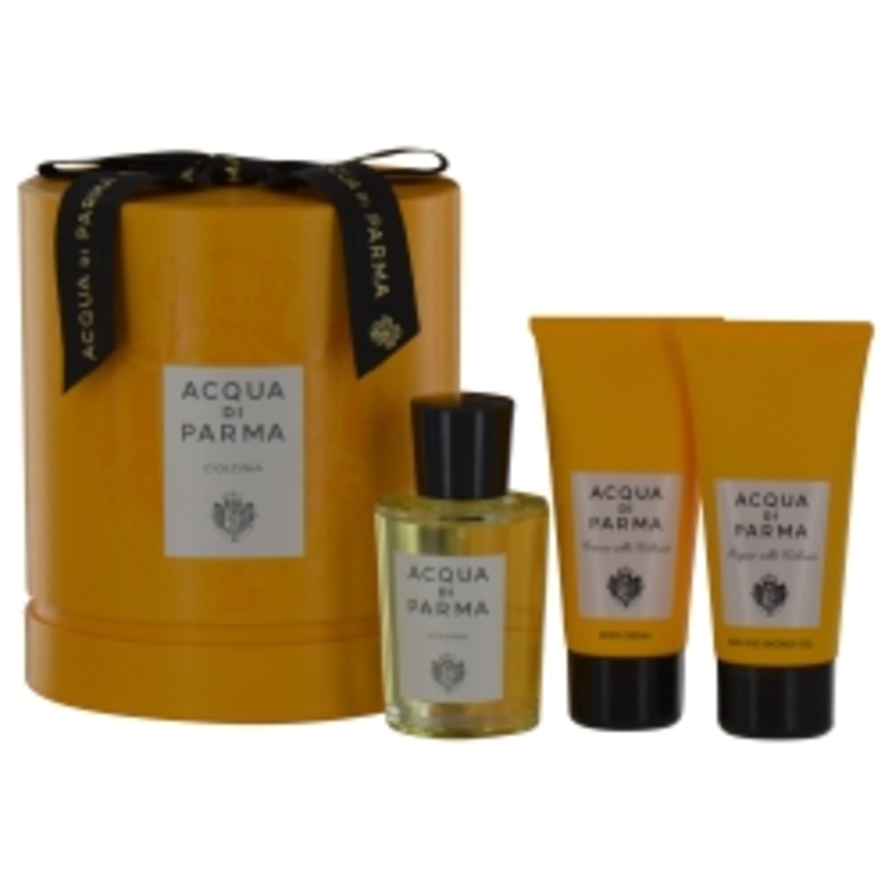 Acqua Di Parma Colonia Eau De Cologne Spray 3.4 Oz and Body Cream 2.5 Oz and Bath And Shower Gel 2.5 Oz For Men