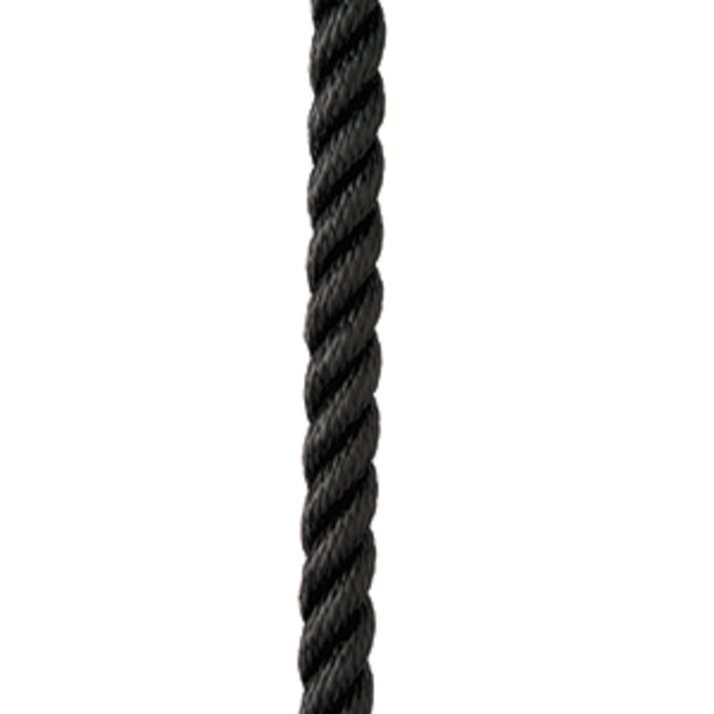New England Ropes 1/2" X 35 and #39; Premium Nylon 3 Strand Dock Line - Black