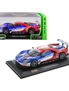2017 Ford GT Race Car #66 Joey Hand / Dirk Muller / Sebastien Bourdais 1/32 Diecast Model Car by Bburago 41159