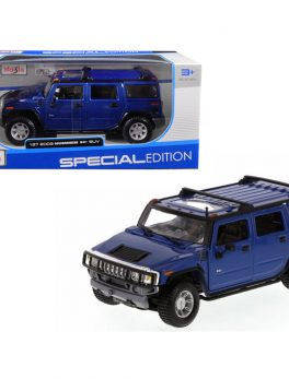 2003 Hummer H2 SUV Blue 1/27 Diecast Model Car by Maisto 31231bl