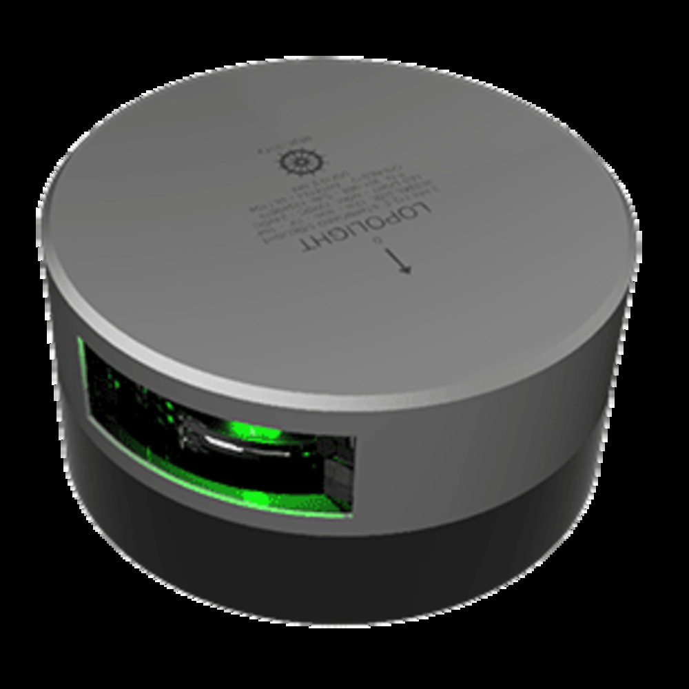 Lopolight 112.5 and deg; Green Starboard Sidelight - 2nm - Silver Housing - Single - Horizontal Mount