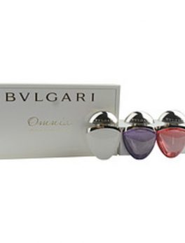Bvlgari Omnia Variety 3 Piece Womens Mini Variety With Omnia Crystalline and Omnia Amethyste and Omnia Coral And All Are Edt Sprays .5 Oz For Women