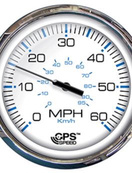 Faria 5" Speedometer (60 MPH) GPS (Studded) Chesapeake White w/Stainless Steel