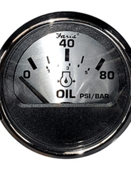 Faria 2" Oil Pressure Gauge (80 PSI) - Spun Silver