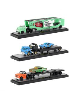 Auto Haulers Release 33, 3 Trucks Set 1/64 Diecast Models by M2 Machines 36000-33