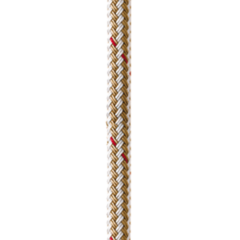 New England Ropes 3/8" x 25 and #39; Nylon Double Braid Dock Line - White/Gold w/Tracer