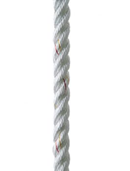 New England Ropes 3/4" X 35 and #39; Premium Nylon 3 Strand Dock Line - White w/Tracer