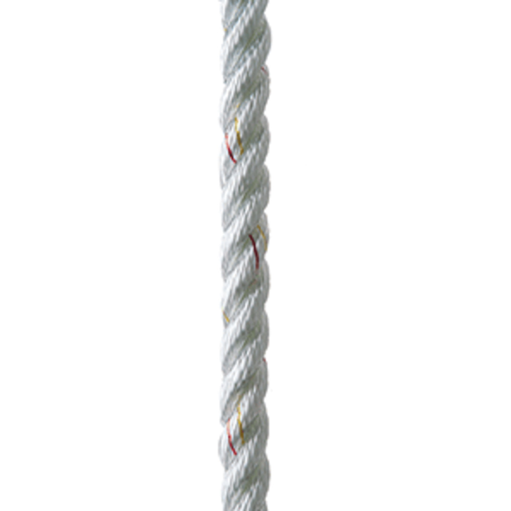 New England Ropes 5/8" X 15 and #39; Premium Nylon 3 Strand Dock Line - White w/Tracer