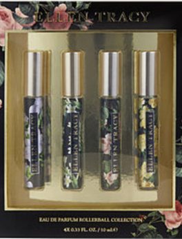 Ellen Tracy Variety 4 Piece Mini Variety With Ellen Tracy Courageous and Ellen Tracy Inspiring and Ellen Tracy Radiant and Ellen Tracy Confident And All Are Eau De Parfum Rollerball .33 Oz Minis For Women