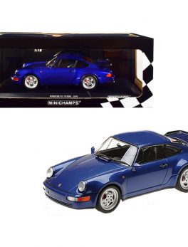 1990 Porsche 911 Turbo Metallic Blue Limited Edition to 500 pieces Worldwide 1/18 Diecast Model Car by Minichamps 155069101