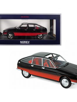 1978 Citroen GS Basalte with Sunroof Open Black and Red Deco 1/18 Diecast Model Car by Norev 181626