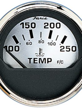 Faria 2" Water Temp Gauge (100-250F) - Spun Silver