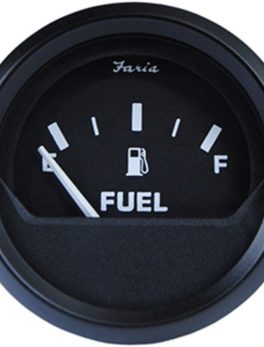 Faria Euro Black 2" Fuel Level Gauge (E-1/2-F) *Bulk Case of 24*