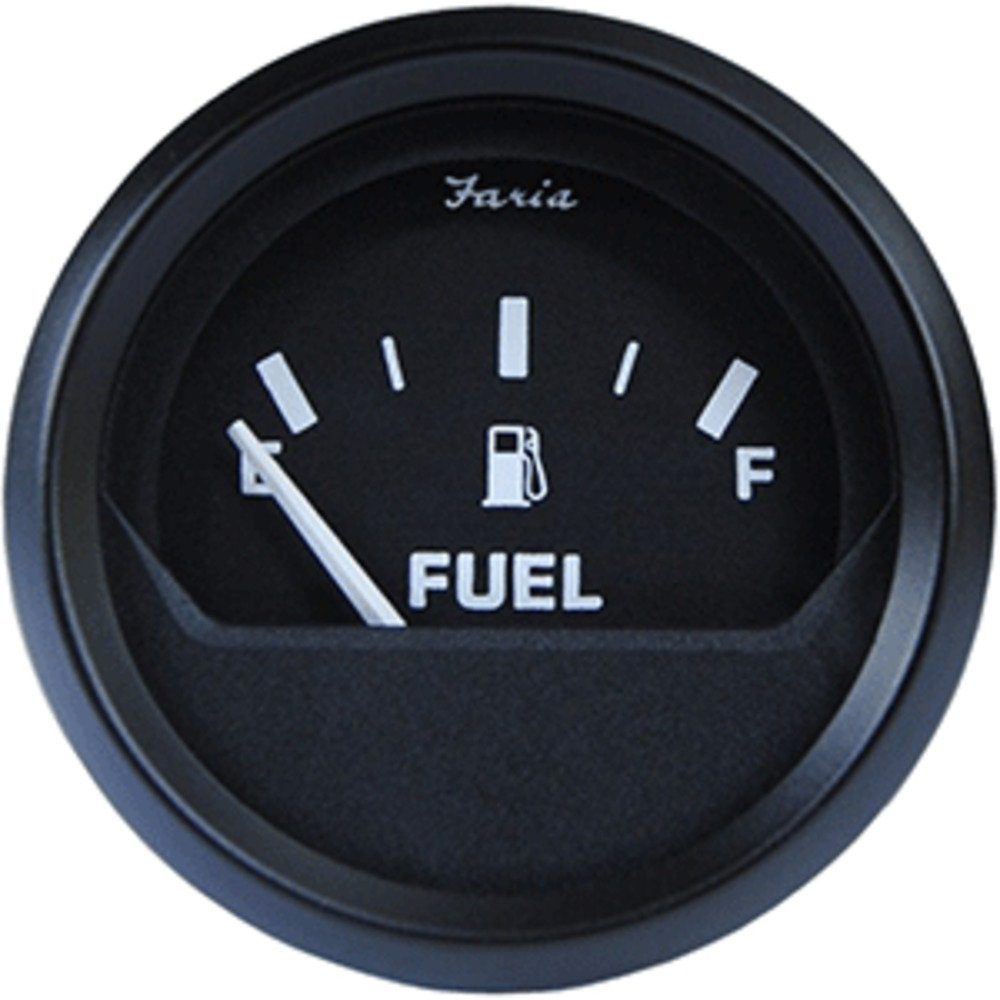 Faria Euro Black 2" Fuel Level Gauge (E-1/2-F) *Bulk Case of 24*
