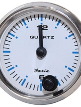 Faria Chesapeake White SS 2" Quartz Analog Clock