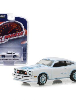 1978 Ford Mustang II King Cobra White with Blue Stripes Greenlight Muscle Series 21 1/64 Diecast Model Car by Greenlight 13230C