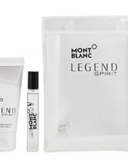 Mont Blanc Legend Spirit Edt Spray .25 Oz and Aftershave Balm 1.7 Oz and Pouch For Men