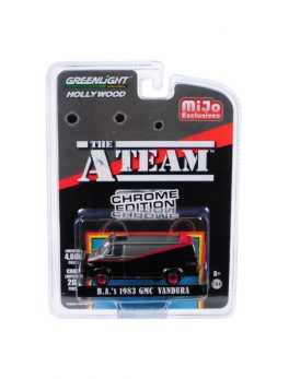 1983 GMC Vandura (B.A.'s) Matt Gray and Chrome Black Edition The A-Team (1983-1987) TV Series Limited Edition to 4600 pieces Worldwide 1/64 Diecast Model Car by Greenlight 51225