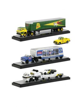 Auto Haulers Release 32, 3 Trucks Set 1/64 Diecast Models by M2 Machines 36000-32