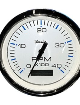 Faria 4" Tachometer w/Hourmeter (4000 RPM) (Diesel) Mech. Takeoff and amp; Var. Ratio Alt