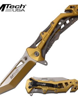 MTech USA Assisted 3.25 in Blade Gold Aluminum Handle