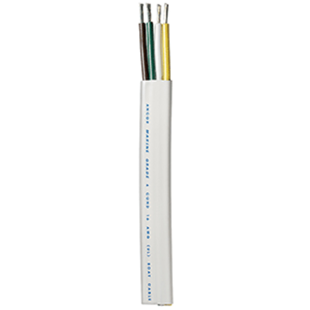 Ancor Trailer Cable - 16/4 AWG - Yellow/White/Green/Brown - Flat - 100"