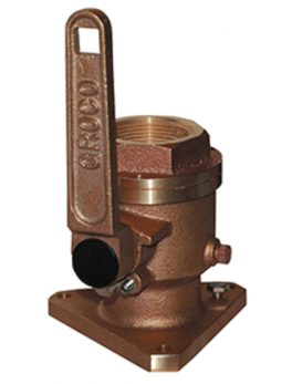 GROCO 1-1/2" Bronze Flanged Full Flow Seacock