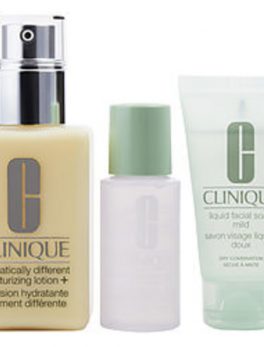 Clinique Dramatically Different Moisturizing Lotion ( With Pump )--125ml/4.2oz + Liquid Facial Soap --30ml/1oz + Clarifying Lotion --30ml/1oz (dry To Combination Skin) For Women