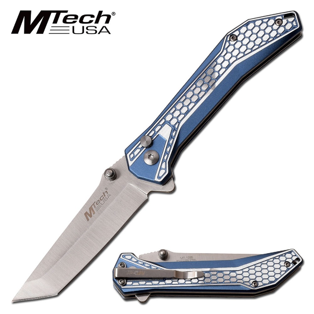 MTech USA Folder 3.25 in Blade Blue Aluminum Handle