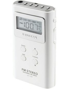 Sangean DT-120 WHITE Pocket AM/FM Digital Radio (White)