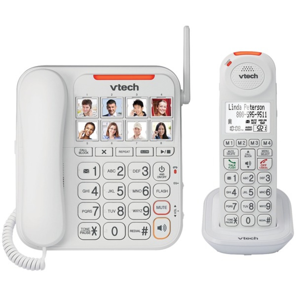 VTech VTSN5147 Amplified Corded/Cordless Answering System with Big Buttons and Display