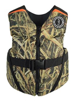 Mustang Rev Youth Foam Vest - 55-88lbs - Mossy Oak/Shadow Grass Blades